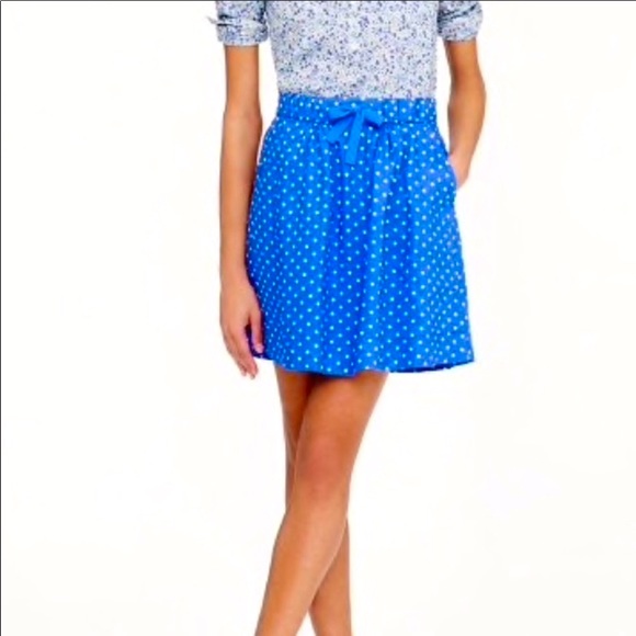 J. Crew Boardwalk Polka Dot Linen Skirt.Size 4 - Picture 3 of 14